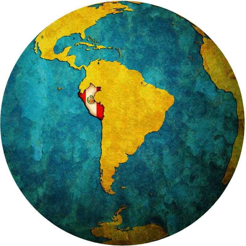 world map paracas, ica, peru